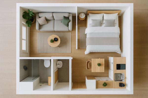 Vida em Micro-apartamentos: Paletas de cores que ampliam espaços compactos