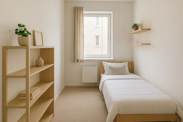 Quarto limpo em apartamento pequeno