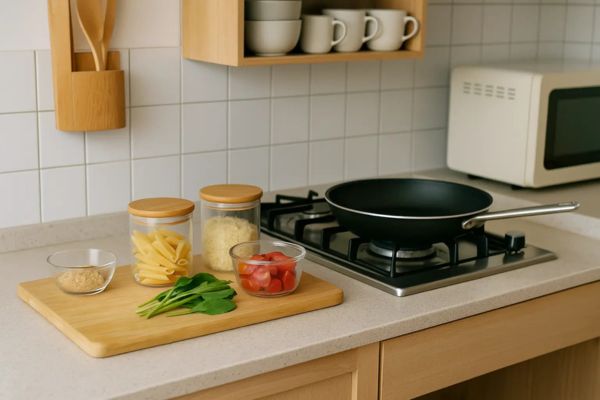 ingredientes organizados para receitas rápidas