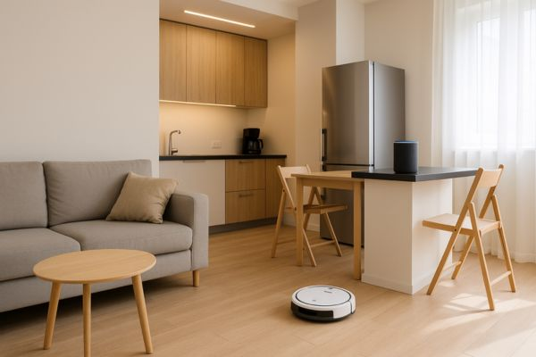 Tecnologia e conforto em microapartamento integrado
