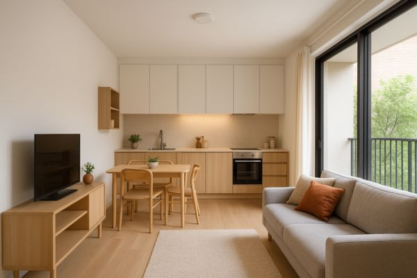 Apartamento compacto bem planejado com ambientes integrados
