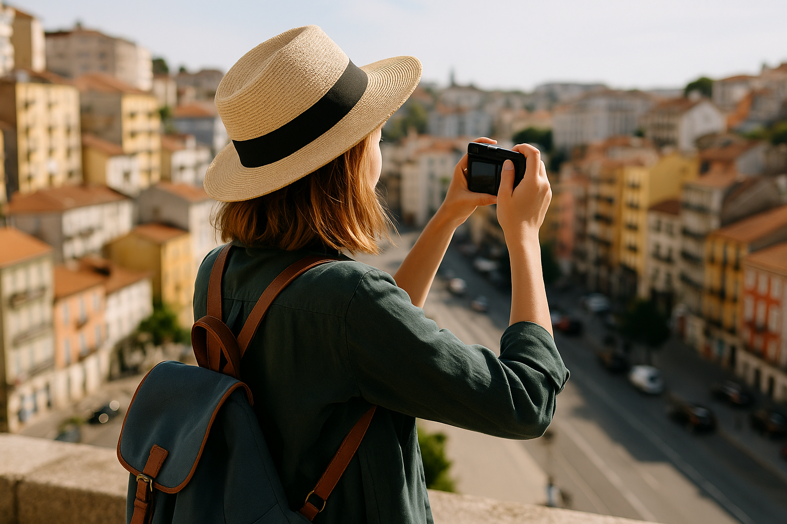 Pessoa explorando novos destinos urbanos enquanto vive em bairros nômades pelo mundo